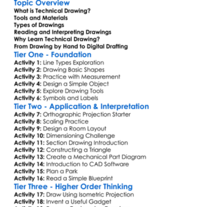 Technical Drawing And Drafting Worksheet Activity Booklet