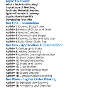Technical Drawing And Sketching Worksheet Activity Booklet