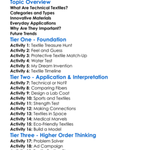 Technical Textiles And Applications Worksheet Activity Booklet