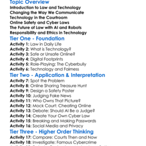 Technological Impacts On Law Worksheet Activity Booklet