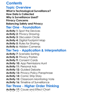 Technological Surveillance And Privacy Concerns Worksheet Activity Booklet