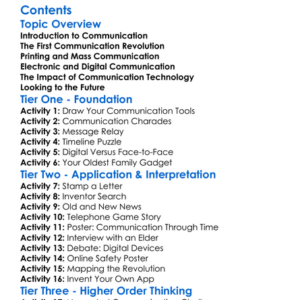 Technology And Communication Revolutions Worksheet Activity Booklet