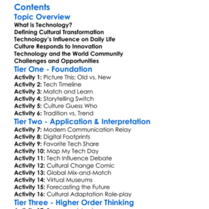 Technology And Cultural Transformation Worksheet Activity Booklet