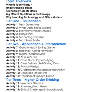 Technology And Ethics Worksheet Activity Booklet