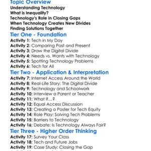 Technology And Inequality Worksheet Activity Booklet