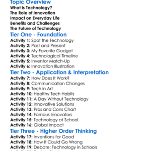 Technology And Innovation Worksheet Activity Booklet
