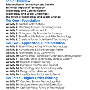 Technology And Social Change Worksheet Activity Booklet