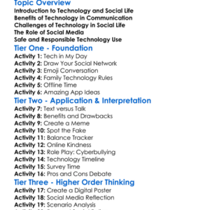 Technology And Social Life Worksheet Activity Booklet