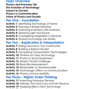 Technology And Society In Physics Worksheet Activity Booklet