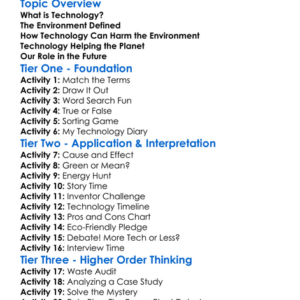 Technology And The Environment Worksheet Activity Booklet