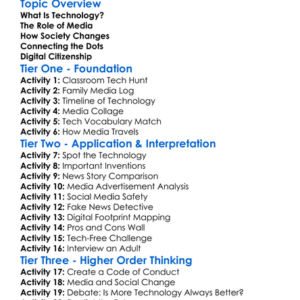 Technology Media And Society Worksheet Activity Booklet