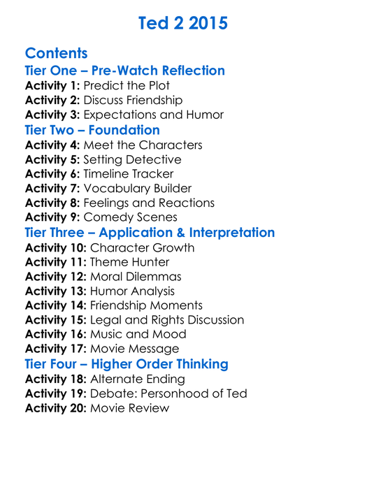 Ted 2 2015 Worksheet Activity Booklet