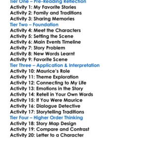 Tell Me A Story Maurice Worksheet Activity Booklet