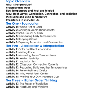 Temperature And Heat Worksheet Activity Booklet