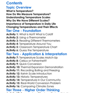 Temperature And Temperature Scales Worksheet Activity Booklet