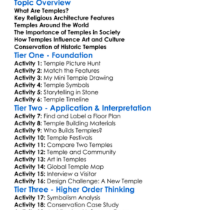 Temples And Religious Architecture Worksheet Activity Booklet
