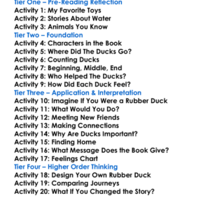 Ten Little Rubber Ducks Eric Carle Worksheet Activity Booklet