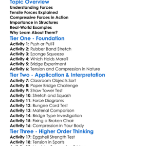 Tensile And Compressive Forces Worksheet Activity Booklet