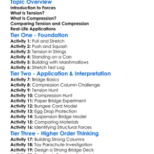 Tension And Compression Worksheet Activity Booklet
