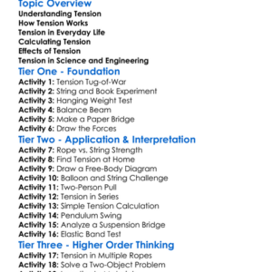 Tension Worksheet Activity Booklet