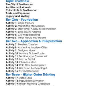 Teotihuacan And Its Influence Worksheet Activity Booklet