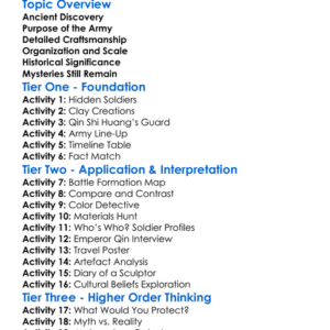 Terracotta Army Worksheet Activity Booklet