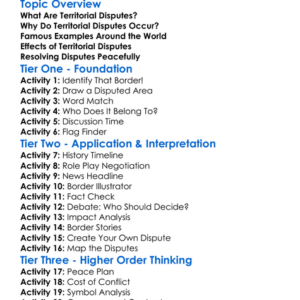 Territorial Disputes Worksheet Activity Booklet