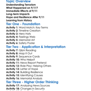 Terrorism And 911 Worksheet Activity Booklet