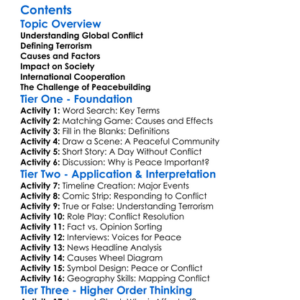 Terrorism And Global Conflict In The Modern Era Worksheet Activity Booklet