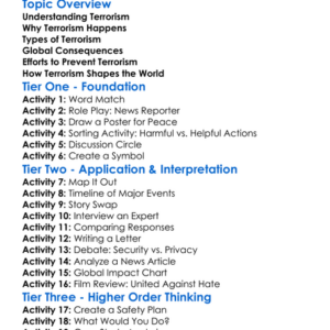 Terrorism And Its Global Impact Worksheet Activity Booklet