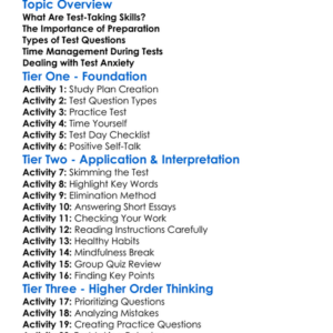 Test-Taking Skills Worksheet Activity Booklet