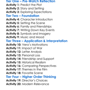 Testament Of Youth 2015 Worksheet Activity Booklet