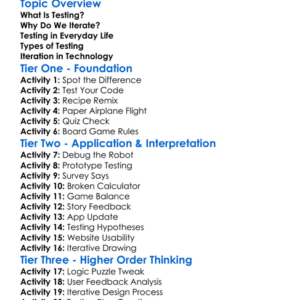Testing And Iteration Worksheet Activity Booklet