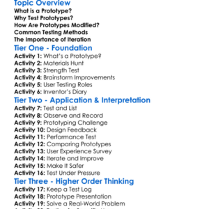 Testing And Modifying Prototypes Worksheet Activity Booklet