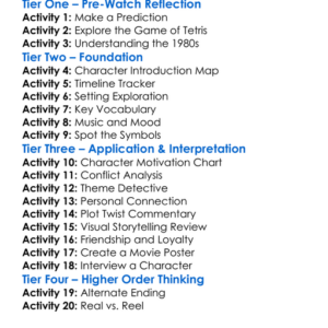 Tetris 2023 Worksheet Activity Booklet