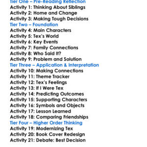 Tex Se Hinton Worksheet Activity Booklet