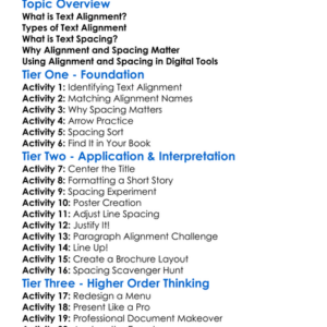 Text Alignment And Spacing Worksheet Activity Booklet