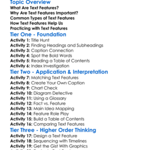 Text Features In Nonfiction Worksheet Activity Booklet