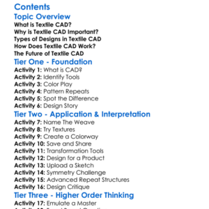 Textile Cad Computer-Aided Design Basics Worksheet Activity Booklet
