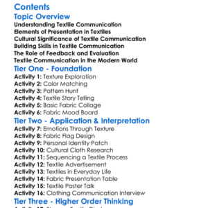 Textile Communication And Presentation Skills Worksheet Activity Booklet