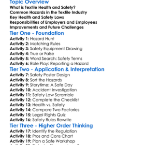 Textile Health And Safety Legislation Worksheet Activity Booklet