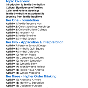 Textile Symbolism And Meaning Worksheet Activity Booklet