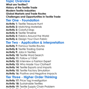 Textile Trade And Global Markets Worksheet Activity Booklet