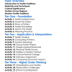 Textile Traditions In Different Cultures Worksheet Activity Booklet