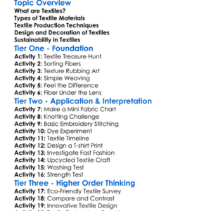 Textiles Materials And Techniques Worksheet Activity Booklet