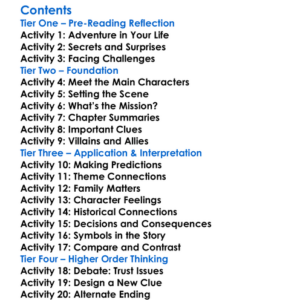 The 39 Clues In Too Deep Rick Riordan  Various Worksheet Activity Booklet