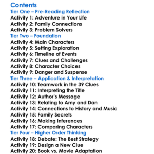 The 39 Clues One False Note Rick Riordan  Various Worksheet Activity Booklet