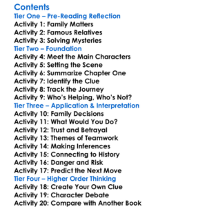 The 39 Clues The Maze Of Bones Rick Riordan  Various Worksheet Activity Booklet