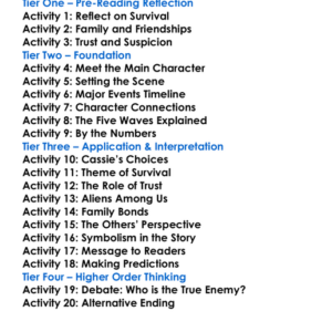 The 5Th Wave Rick Yancey Worksheet Activity Booklet