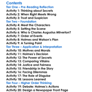 The Adventure Of Charles Augustus Milverton Arthur Conan Doyle Worksheet Activity Booklet